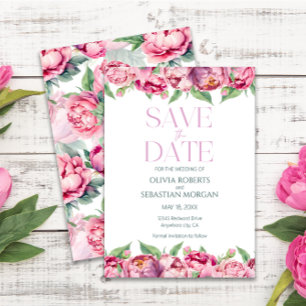 Save The Date Mariage d'aquarelle rose pâle