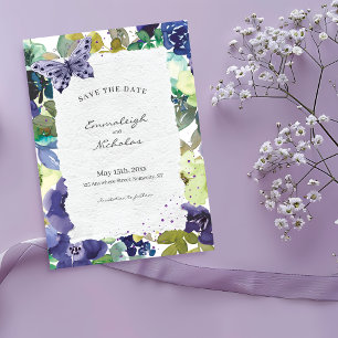 Save The Date Mariage d'aquarelles florales violettes en papier