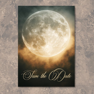 Save The Date Mariage d'arc de Pleine lune sombre gothique