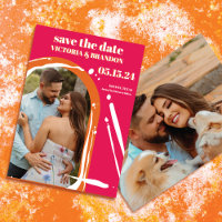 Mariage d'arche rose rétro Bold Neon