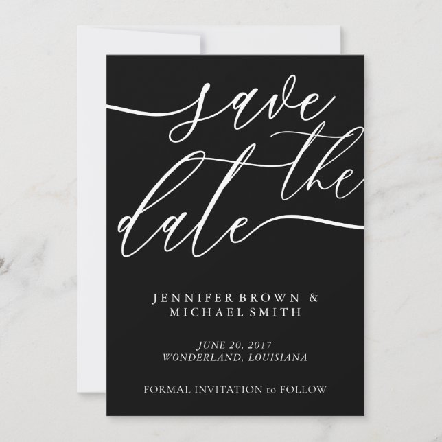 Save The Date Mariage Date de sauvegarde Calligraphie photo pers (Devant)