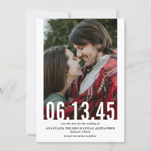 Save The Date Mariage Date découpe photo verticale Enregistrer l