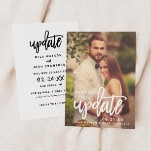 Save The Date Mariage Date Mise À Jour Brossé Script Photo