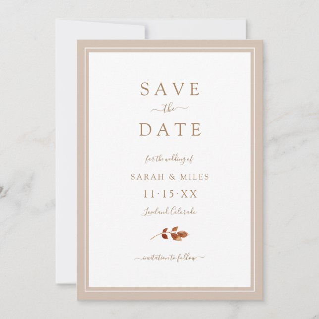 Save The Date Mariage d'Automne (Devant)
