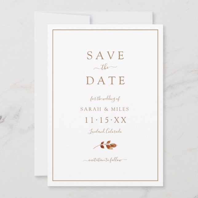 Save The Date Mariage d'automne (Devant)