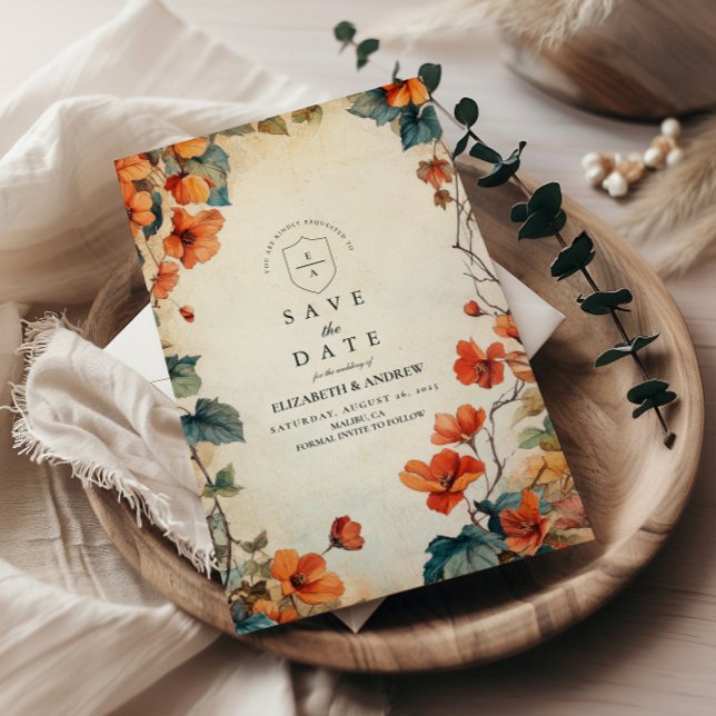 Save The Date Mariage d'automne à fleurs traînantes (Créateur téléchargé)