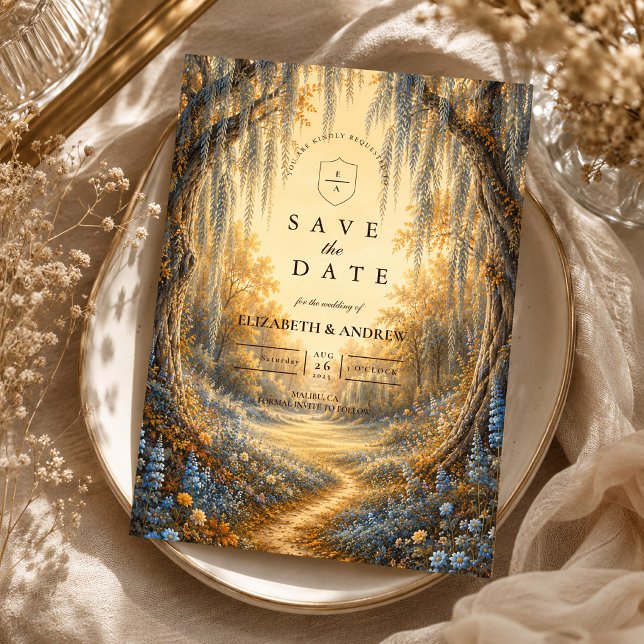 Save The Date Mariage d'automne bleu élégant (Créateur téléchargé)