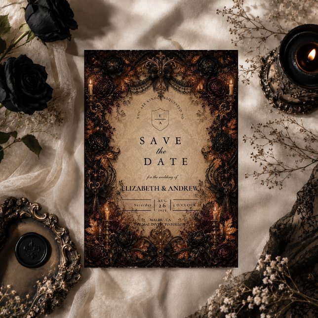 Save The Date Mariage d'automne de romance sombre (Créateur téléchargé)