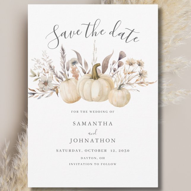 Save The Date Mariage d'automne rustique à la citrouille (Créateur téléchargé)