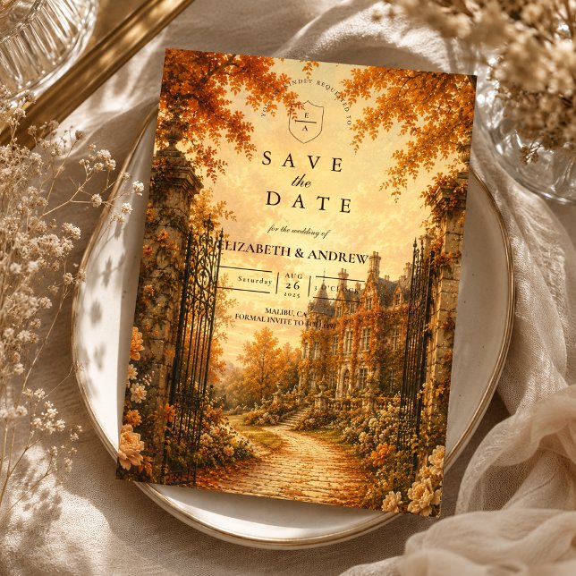Save The Date Mariage d'automne vintage (Créateur téléchargé)