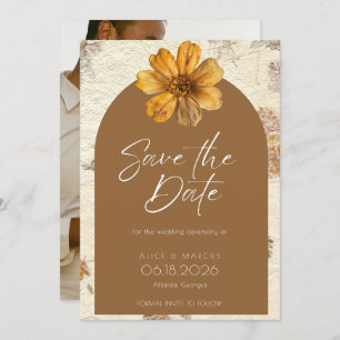 Save The Date Mariage de automne Arche Fleur Pressé Enregistrer