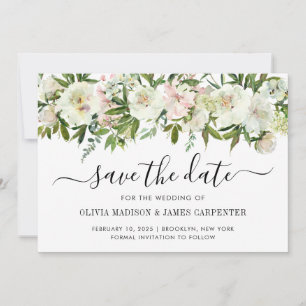 Save The Date Mariage de automne de printemps de couleur blanche