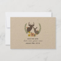 Mariage de automne Floral Deer Enregistrer La Date