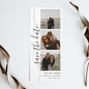 Save The Date Mariage de bande photo de script vertical