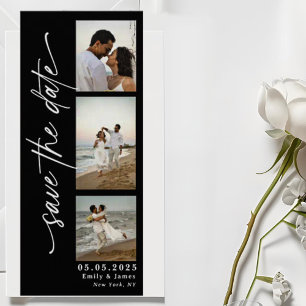Save The Date Mariage de bande photo de script vertical classiqu