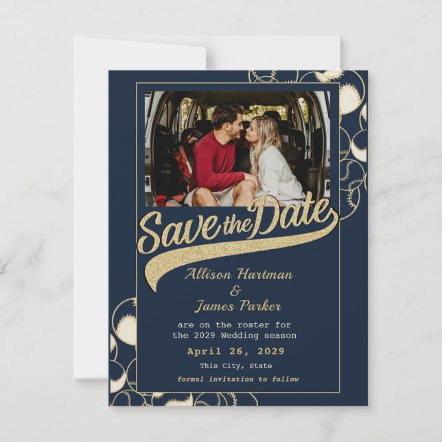 Save The Date Mariage de baseball, sauvez la date (Devant)