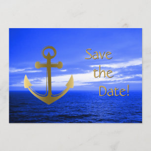 Save The Date Mariage de bateau de croisière Ancre nautique Enre