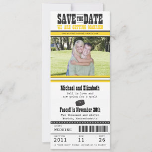 Save The Date Mariage de billets de hockey Enregistrer la date