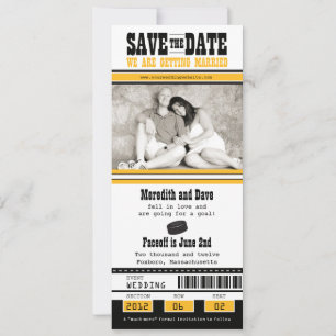Save The Date Mariage de billets de hockey Enregistrer la date