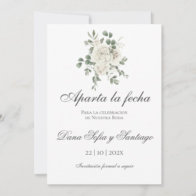 Save The Date Mariage de Boho espagnol Enregistrer la date (Devant)