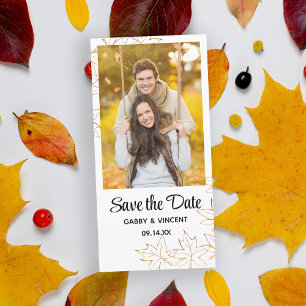 Save The Date Mariage de bord de feuille d'érable d'automne Enre