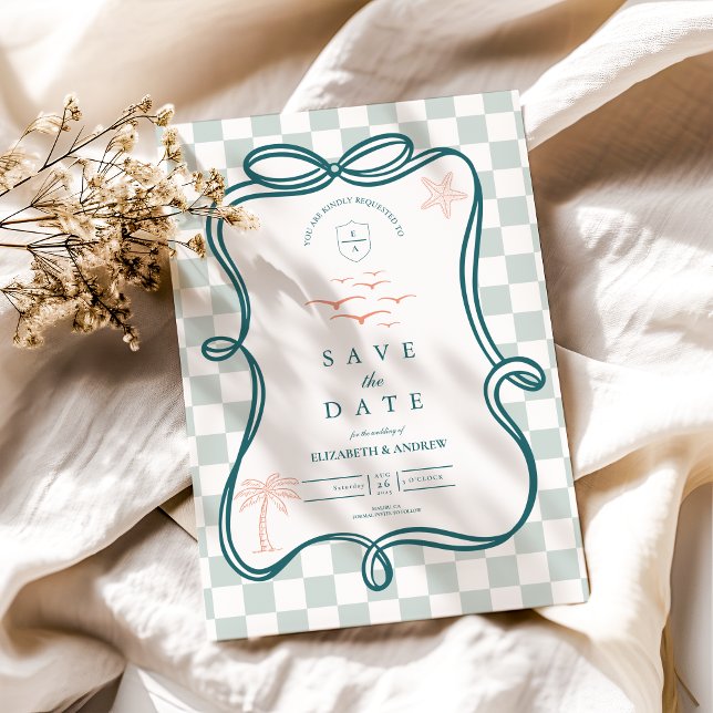 Save The Date Mariage de bord de mer dessiné à la main (Créateur téléchargé)