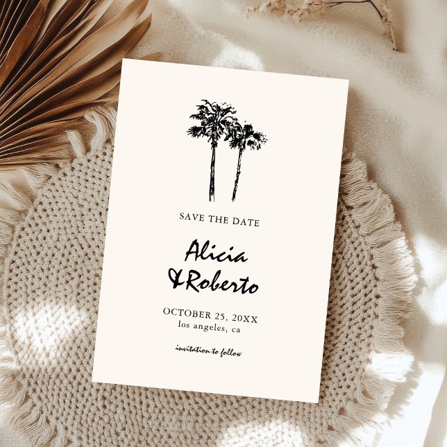 Save The Date Mariage de budget de Boho Tropical Boho à main (Créateur téléchargé)