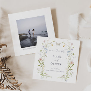 Save The Date Mariage de cadre Fleur sauvage Pastel