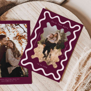 Save The Date Mariage de cadre ondulé