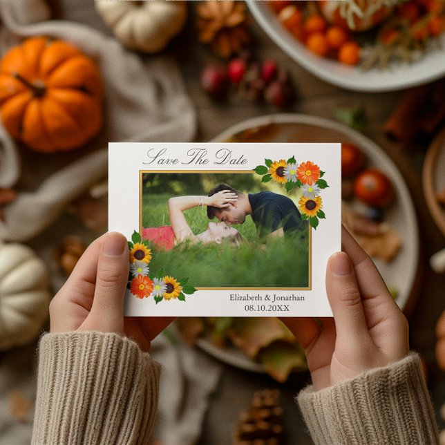 Save The Date Mariage de cadre or floral (Créateur téléchargé)
