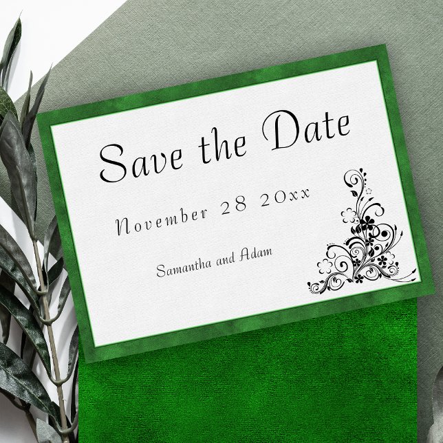Save The Date Mariage de cadre vert Elegance moderne (Créateur téléchargé)