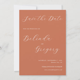 Save The Date Mariage de calligraphie de script élégant en terre