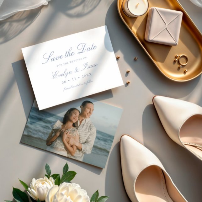 Save The Date Mariage de calligraphie de script photo moderne (Créateur téléchargé)