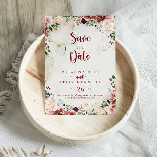 Save The Date Mariage de calligraphie florale d'été rustique