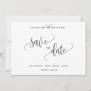 Save The Date Mariage de calligraphie moderne Enregistrer la car