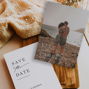 Save The Date Mariage de calligraphie moderne photo intégrale mi