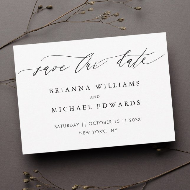 Save The Date Mariage de calligraphie moderne simple (Créateur téléchargé)