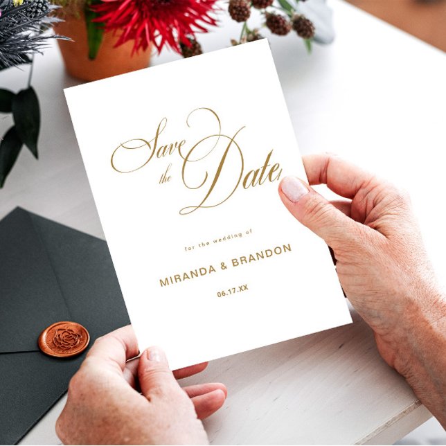 Save The Date Mariage de calligraphie or simple (Créateur téléchargé)