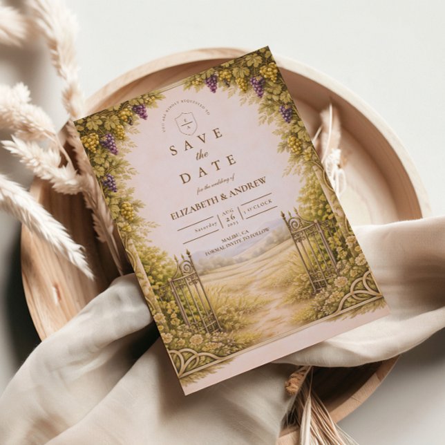 Save The Date Mariage de campagne au jardin de raisin rustique (Créateur téléchargé)