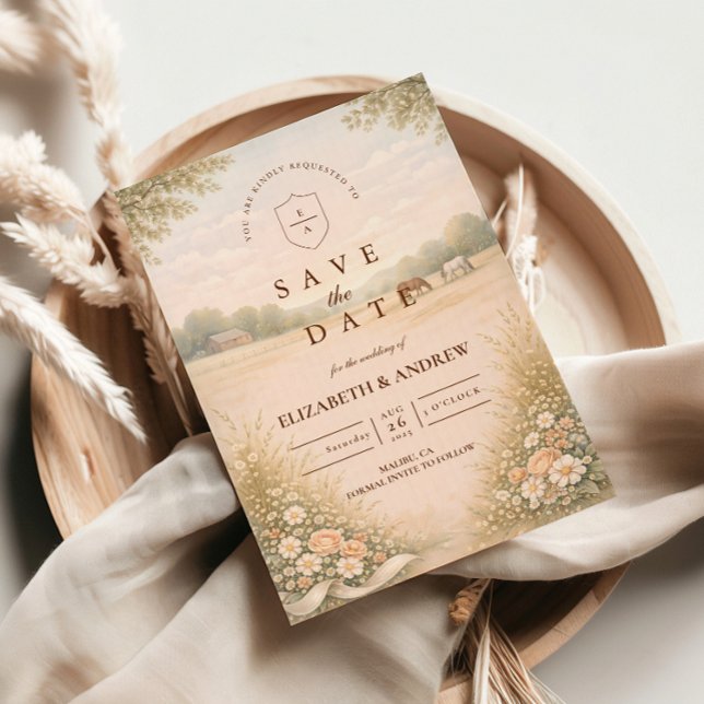 Save The Date Mariage de Campagne aux Pastels Doux (Créateur téléchargé)