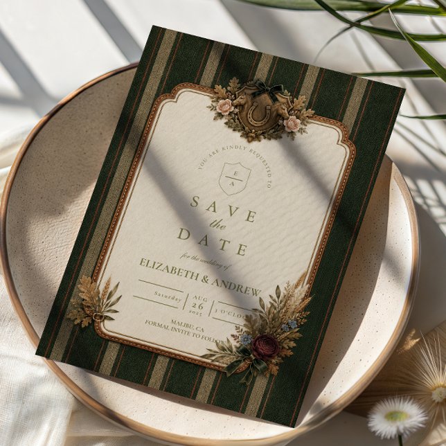 Save The Date Mariage de Campagne Équestre Classique (Créateur téléchargé)