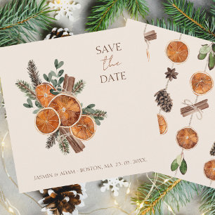 Save The Date Mariage de cannelle d'agrumes séchés d'hiver