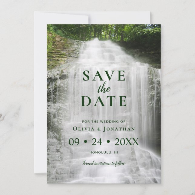 Save The Date Mariage de cascade Photo Enregistrer la date (Devant)