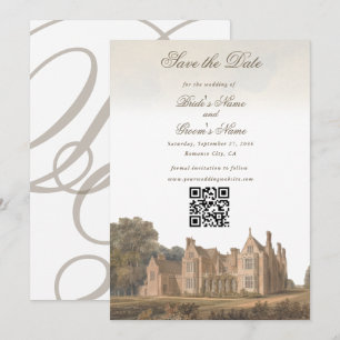 Save The Date Mariage de château de manoir anglais vintage