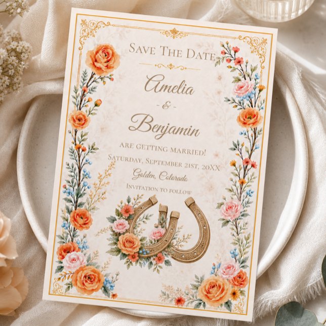 Save The Date Mariage de Cheval Enregistrer la Date (Créateur téléchargé)