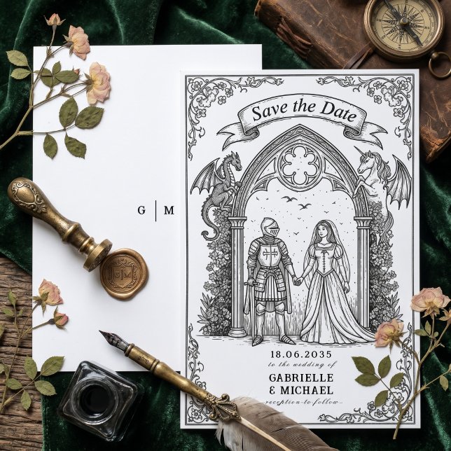 Save The Date Mariage de Chevalier Gothique Médiéval Enregistrer (Créateur téléchargé)