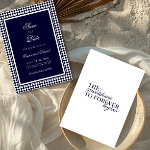 Save The Date Mariage de citation romantique à bordure Harlequin