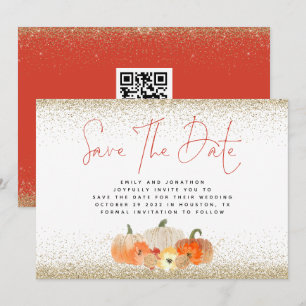 Save The Date Mariage de code QR de Parties scintillant d'or Cit