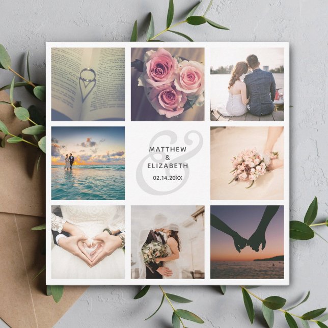 Save The Date Mariage de Collage de photos noir et blanc (Créateur téléchargé)