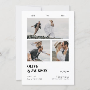 Save The Date Mariage de collage photo moderne esthétique